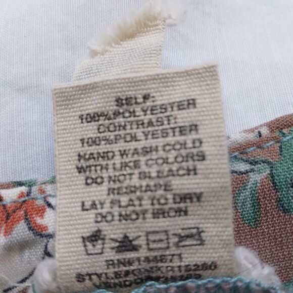 Gimmicks BKE Lace Up Peasant Top Green Floral Bird Boho Festival Womens Medium - Picture 8 of 13